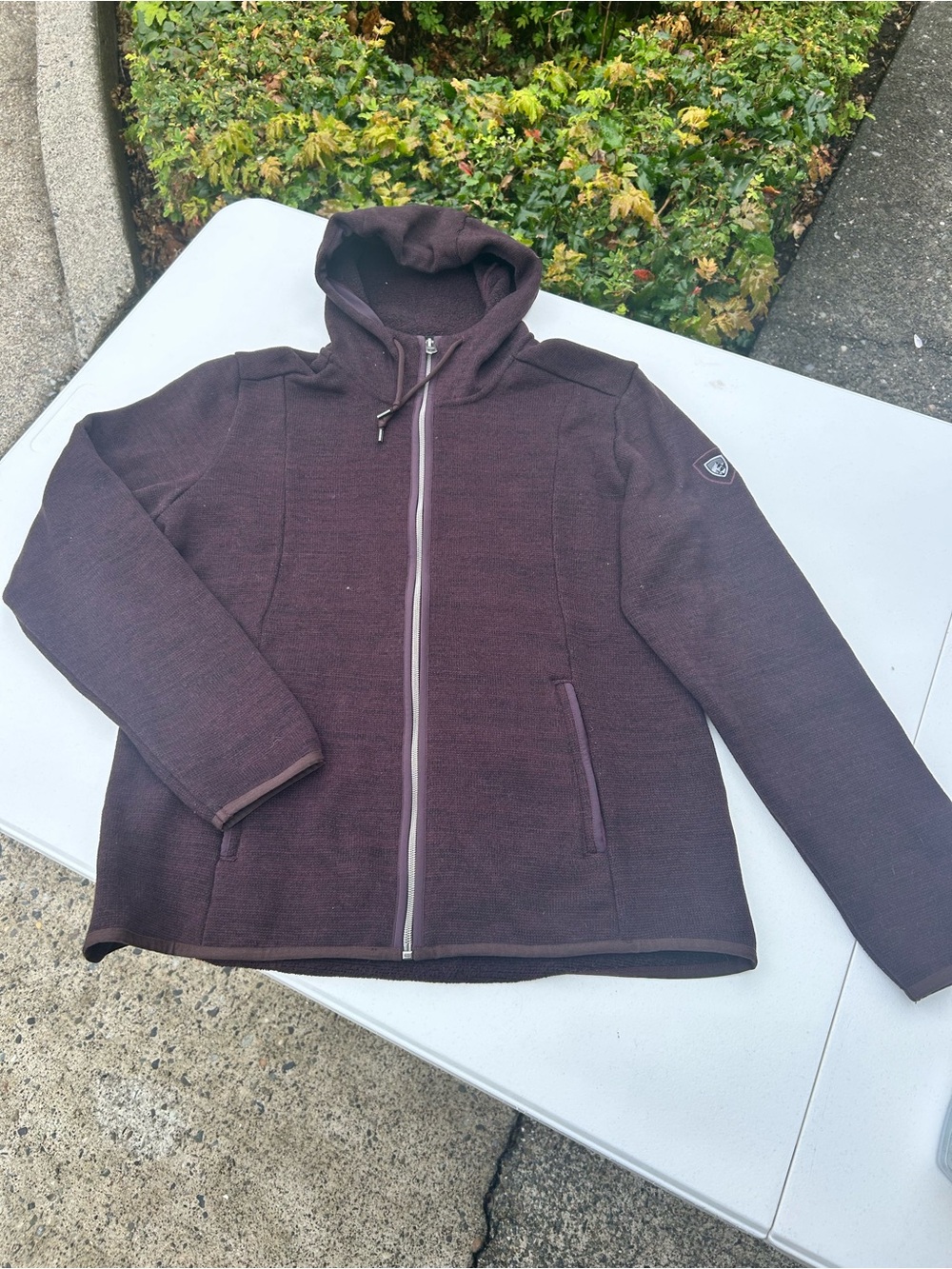 Kuhl Women's Zip-Up Hooded Jacket in Dark Brown